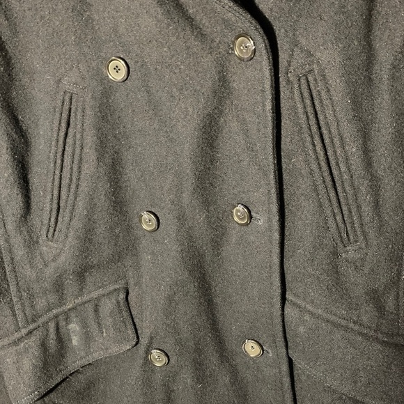 J. Crew Peacoat Insulated Navy Blue Dbl Breasted Wool & Rayon Size Petite Small - Picture 2 of 10